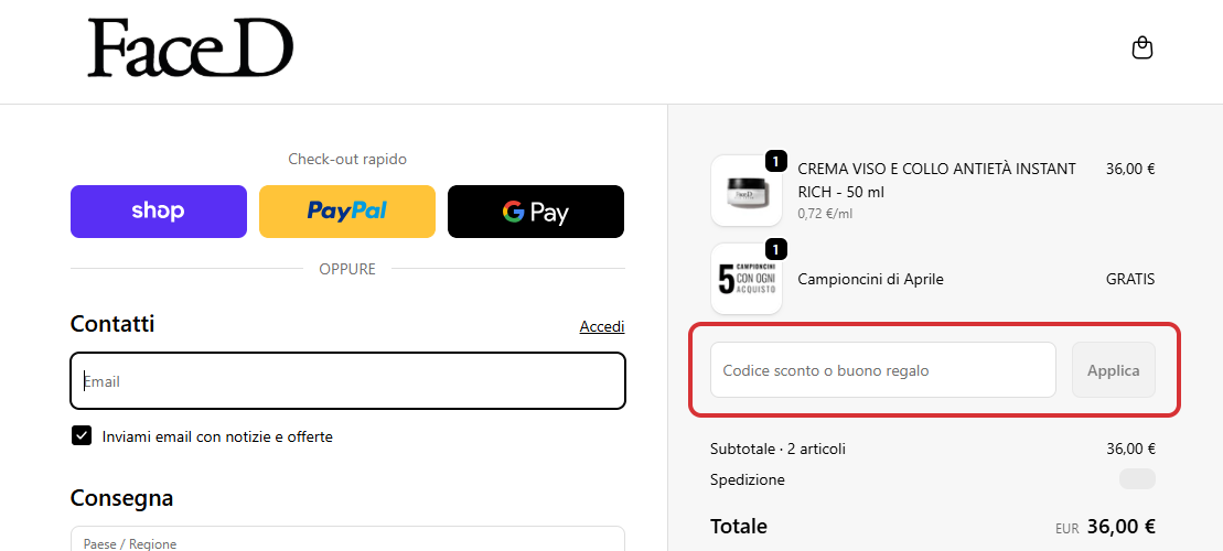 come-utilizzare-un-codice-sconto-face-d