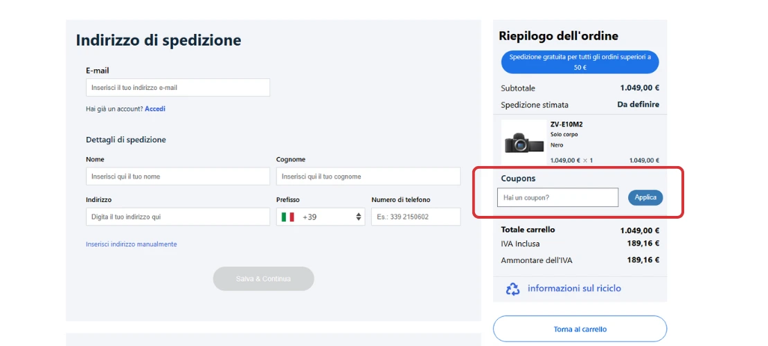 come-applicare-un-coupon-sony