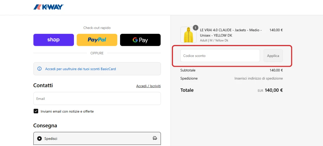 come-usare-un-coupon-k-way-sul-sito-ufficiale