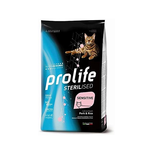 Prolife Gatto Sensitive Sterilized maiale e riso